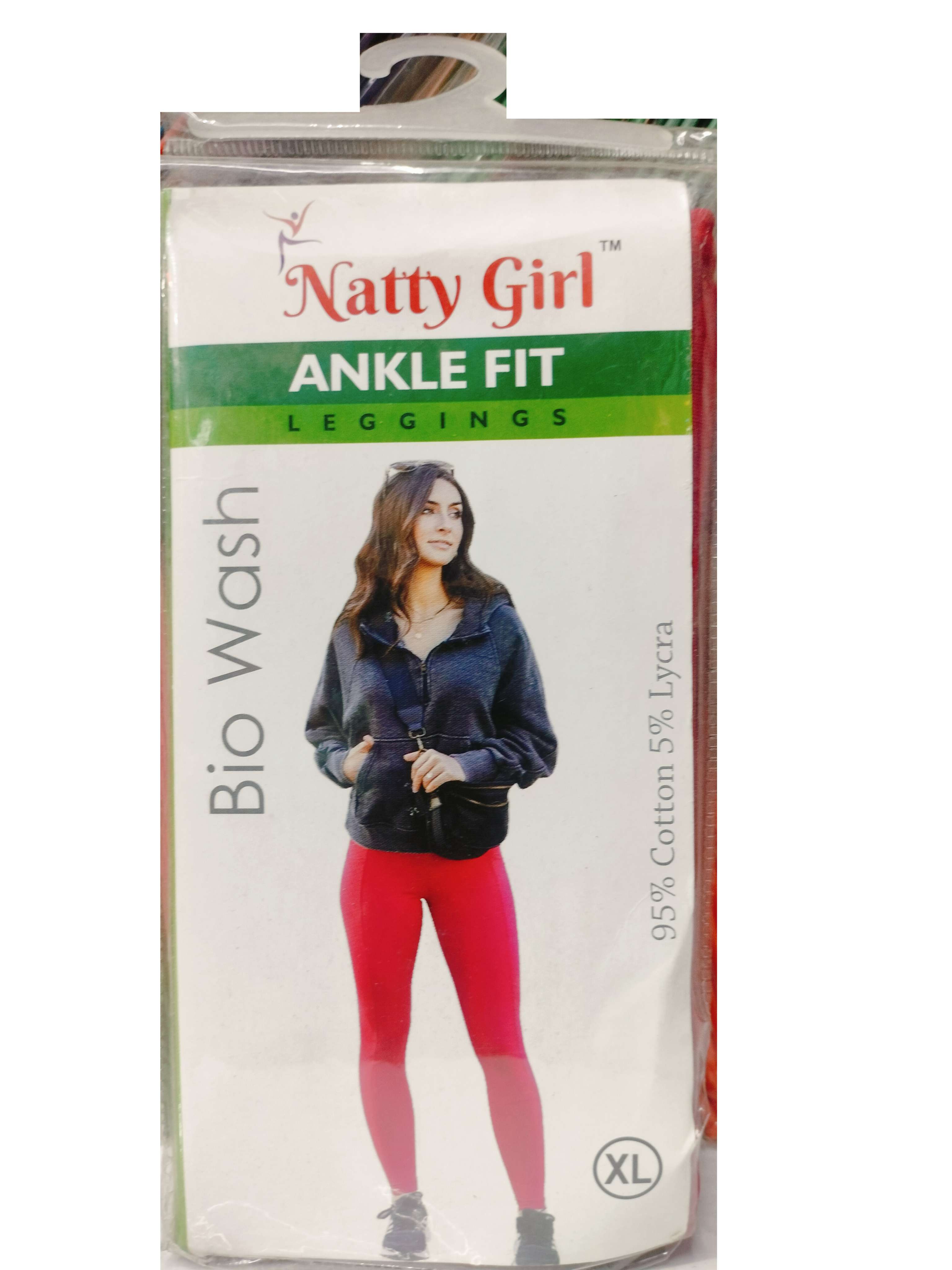 Natty Girl Ankle Fit Leggings Bio Wash 95% Cotton 5% Lycra XL 3PCS